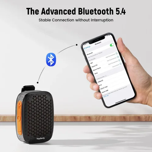 Vista 6 de Wearable Bluetooth Speaker, IPX7 Waterproof Clip-on Mini Speakers Negro