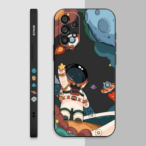 Vista 8 de LEECG Funda protectora de silicona suave para Samsung Galaxy A53 5G, diseño creativo lateral para Samsung A53 5G, negro astronauta