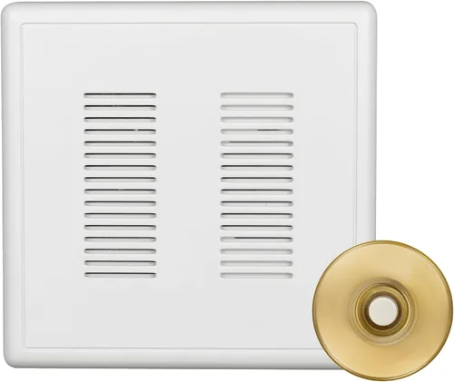 Vista 10 de Kit de timbre eléctrico PrimeChime Plus 2, timbres para el hogar, incluye campanillas de anillo seleccionables, botón de estuco, latón antiguo
