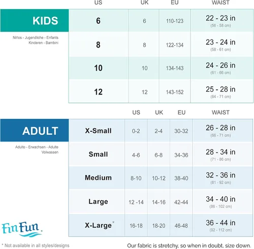 Vista 4 de Fin Fun Atlantis - Cola de sirena para adultos monoaleta incluida tamaños para adultos y adolescentes