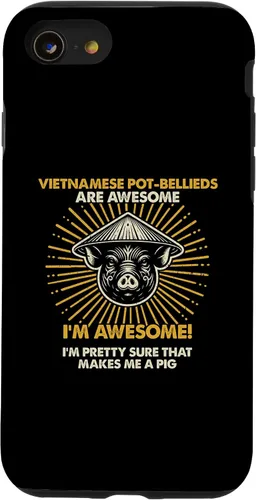 Vista 13 de iPhone 15 Pig Dad Mom Awesome - Farmer Breeder Vietnamese Pot-Bellieds Case
