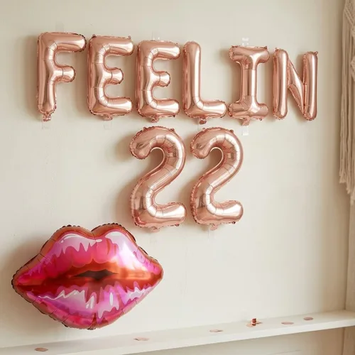 Vista 6 de LaVenty 53 globos de lujo Feelin 22 para cumpleaños Feelin - Cartel de cumpleaños número 22