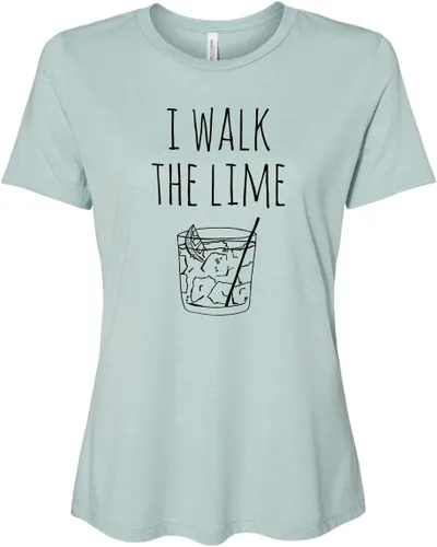 Vista 11 de Cute Women's Screen Printed Crew Neck Tee, Shirts With Sayings, Dusty Blue or Olive