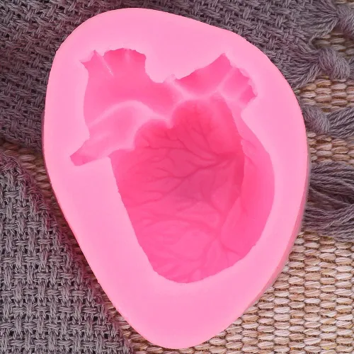 Vista 4 de 3D Halloween Humano Sangriento Corazón en forma de helado Mousse Molde de silicona DIY molde de silicona Fondant pudín jalea pastel decoración