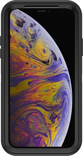 Vista 4 de OtterBox Defender Series - Funda resistente para iPhone Xs y iPhone X, solo funda, embalaje no minorista, color negro (con defensa microbiana)