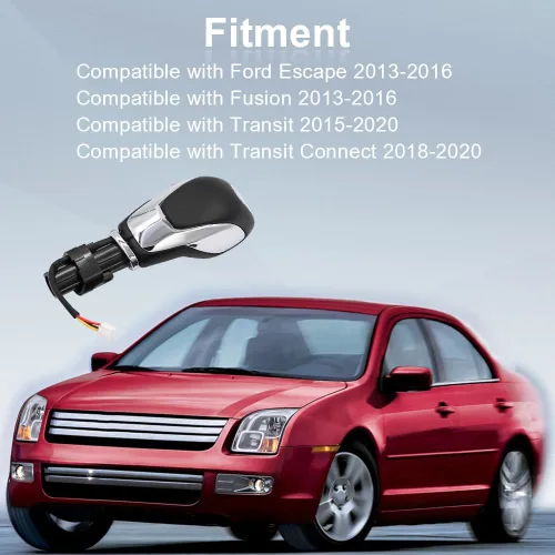 Vista 6 de JDMON Pomo de Palanca de Cambios Automática con Botón Compatible con Ford Escape Fusion 2013 2014 2015 2016 Transit 2015-2020 Palanca Selectora