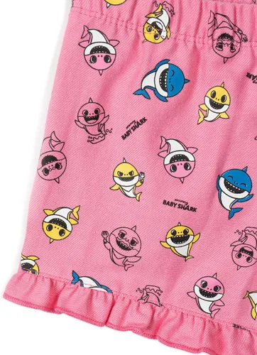 Vista 5 de Pinkfong Conjunto de camiseta y pantalones cortos para niñas de Baby Shark