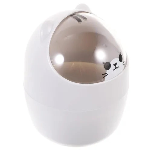 Vista 7 de VANZACK Mini bote de basura con tapa, papelera de escritorio, cubos de basura pequeños para escritorio