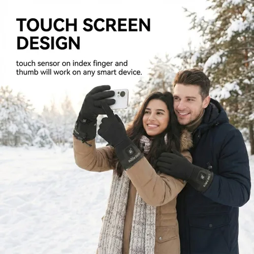 Vista 4 de Guantes térmicos para hombres y mujeres, batería recargable, para motocicleta, esquí, calentador de nieve, guantes para artritis