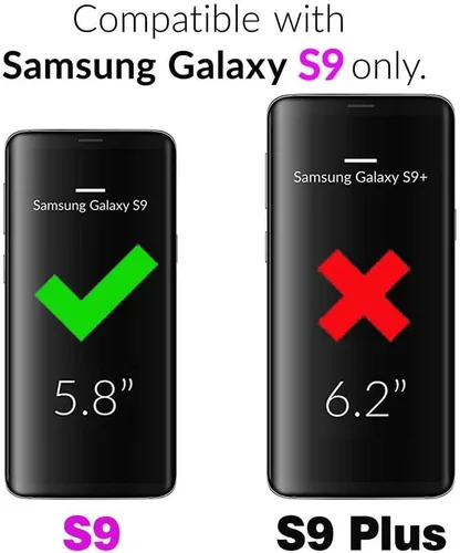 Vista 2 de Asuwish Funda de teléfono para Samsung Galaxy S9 con protector de pantalla de vidrio templado y soporte delgado, híbrida, resistente, funda