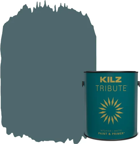 Vista 65 de KILZ TRIBUTE Pintura e Imprimación, Interior, Muestra de Color, Almost Aqua, 8 Onzas