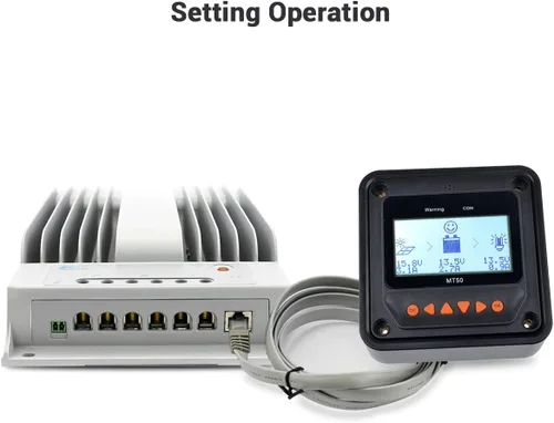 Vista 5 de EPEVER MPPT Controlador de carga solar - Controlador de carga de panel solar automático de 20 A 12 V/24 V con Max.PV 150V, medidor remoto, sensor