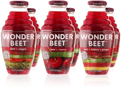 Vista 8 de Beetology Jugo orgánico de remolacha y bayas, 8.45 onzas (paquete de 6) 100% prensado en frío Saludable para el corazón Jugo de verduras lleno