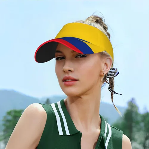 Vista 6 de Lindos sombreros de bandera patriótica deportiva con visera para el sol, gorra de béisbol ajustable con parte superior vacía para mujeres y hombres