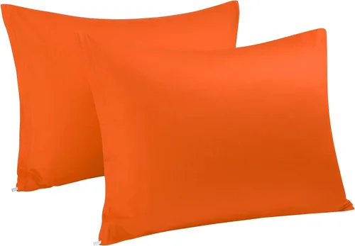 Vista 30 de uxcell Fundas de almohada tejidas de 100% algodón egipcio, fundas de almohada suaves y transpirables con cierre de cremallera, 2 fundas de almohada