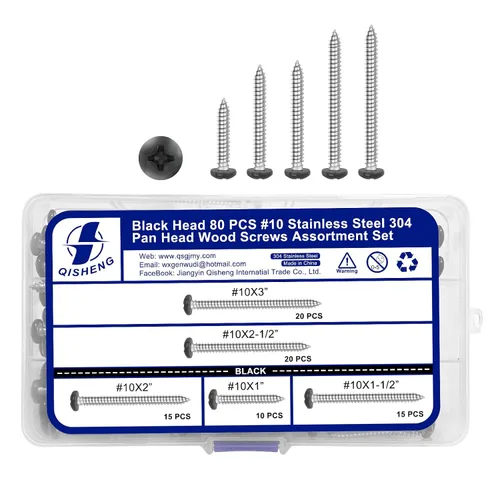 Vista 22 de QISHENG Black Head 100 PCS #4x1/4(0.25 pulgadas) Tornillos Phillips para Madera de Cabeza Redonda de Acero Inoxidable, Tornillo de Acero Inoxidable