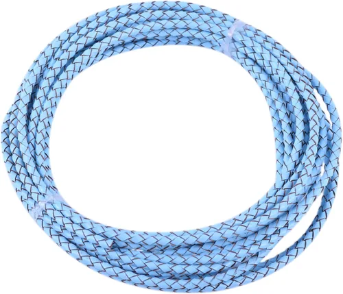 Vista 60 de 2 yardas 8.0mm Cordón redondo de cuero trenzado auténtico marrón antiguo para corbata de bolo