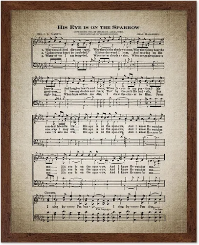 Vista 39 de Poster Master Póster de partitura de música vintage, impresión de himno retro, regalo para músico, amigo, "How Great Thou Art, himno, verso