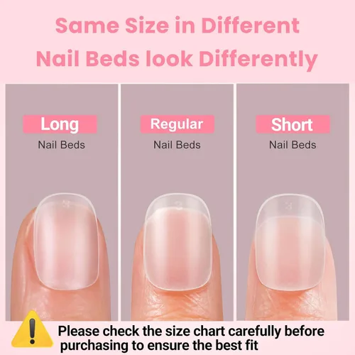 Vista 7 de Puntas de Uñas de Gel Redondas Extra Extra Cortas, SINOKAME Uñas Postizas a Presión Extra Cortas Transparentes Redondas, Mate Completo Sin Lima Uñas