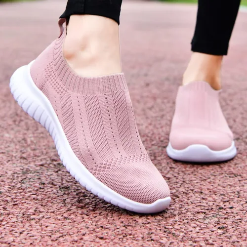 Vista 5 de Konhill - Zapato deportivo para caminar, ligero, deportivo, informal, para gimnasio, sin cordones, para mujer