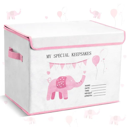 Vista 9 de LemonRoad Caja de recuerdos de 16 x 12 x 12 pulgadas, caja de recuerdo de celebración de la vida, regalo de bautismo funerario para recuerdos
