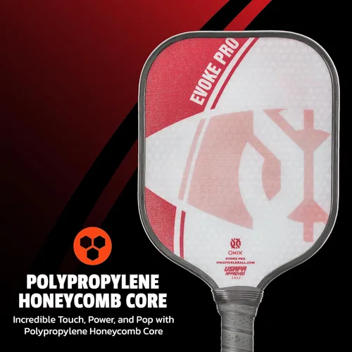 Vista 2 de Onix Evoke Pro Pickleball Paddle Rojo - Evoke Pro