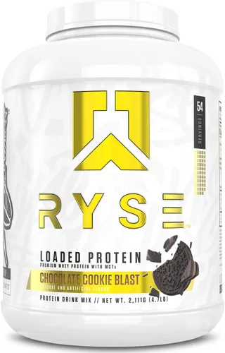 Vista 15 de RYSE Proteína en Polvo Cargada - Jet-Puffed Pastel de Cumpleaños - 25g Aislado y Concentrado de Proteína de Suero con Fibra Prebiótica y MCTs - Bajo