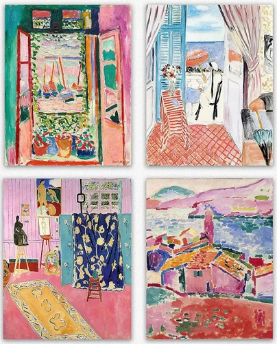 Vista 8 de Claude Monet - Juego de 4 pinturas de Monet junto al mar, pinturas coloridas y vibrantes para decoración de habitaciones/impresiones de Monet, arte