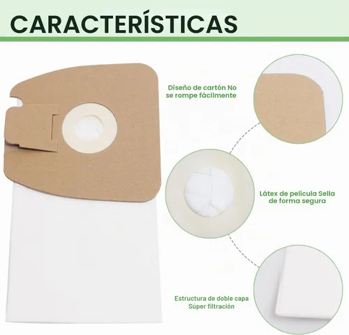Vista 2 de Paquete de 9 bolsas de vacío MM de repuesto para bolsas de vacío Eureka Mighty Mite, Eureka Mighty Mite serie 3670 y 3680, sustituye a la pieza #