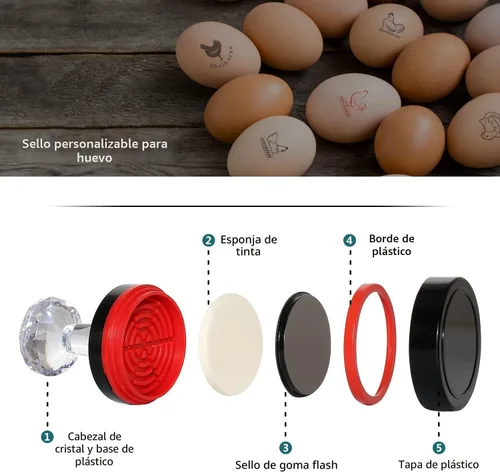 Vista 8 de Sello de Huevo, Sello de Huevo Personalizado, Sello de Huevo Personalizable, Sellos de Huevo para Huevos Frescos, Sello de Huevo Fresco de Granja