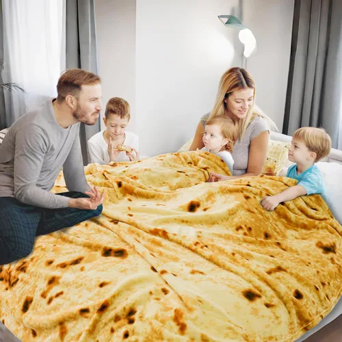 Vista 8 de Bnuitland Burritos - Manta de tortilla de 300 GSM, regalo divertido gigante de doble cara, realista, súper suave, manta de comida para niños
