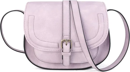 Vista 22 de Bolsa cruzada de cuero vegano para mujer, pequeña, para colgarla en el hombro, monedero, estilo bohemio Beige
