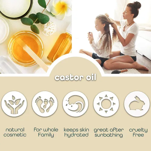 Vista 5 de Aceite de ricino, el mejor aceite portador, de 4 onzas, el mejor humectante para la piel y el cabello, acondiciona pestañas y el crecimiento