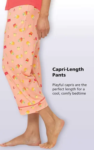 Vista 4 de PajamaGram Womens PJs Sets - Ladies Pajamas Capris 100% Cotton