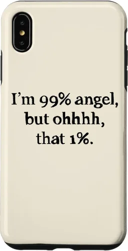 Vista 11 de iPhone 16 Im 99 percent angel but funny women sayings quotes Gift Case