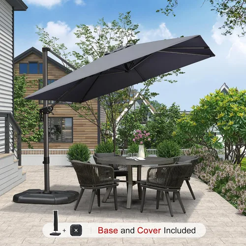 Vista 424 de PURPLE LEAF Paraguas al aire libre con base 8' x 8' protección solar verde Manzana Verde (Apple Green)