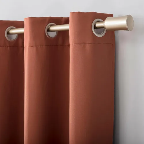 Vista 2 de Sun Zero Easton - Panel de cortina opaca con ojales, ahorro de energía, 40" x 95", naranja terracota Terracota Orange