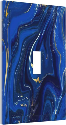 Vista 94 de Cubiertas de Tomacorrientes Mármol Azul Abstracto Textura de Purpurina Dorada 1 Gang Cubierta de Placa de Interruptor de Luz Dúplex Cubiertas