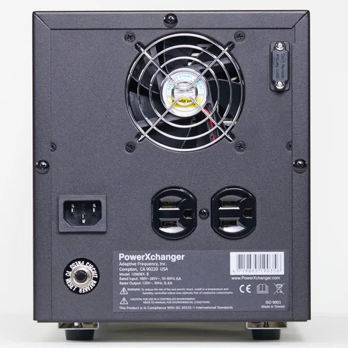 Vista 4 de PowerXchanger EX Series - Convertidor de voltaje y frecuencia, 900-2340 W de onda sinusoidal pura reductor 200-240 V 50 Hz a 120 V 60 Hz, diseño