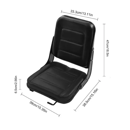 Vista 2 de Asiento universal para carretilla elevadora, asiento de cortacésped, asiento de suspensión para tractor, resistente a los arañazos y asiento