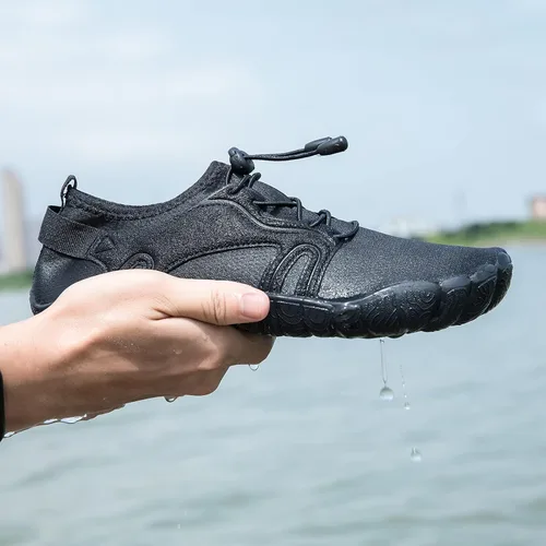Vista 6 de Josaywin Zapatos de agua para hombre descalzos de secado rápido, calcetines acuáticos para natación, buceo, surf, piscina, deportes acuáticos