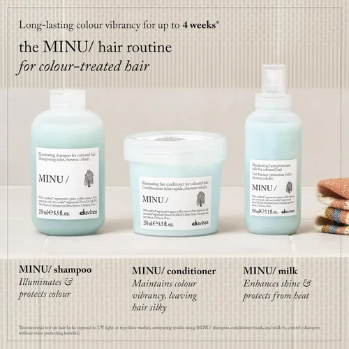 Vista 7 de Davines MINU/Champú, limpiador protector e iluminador para cabello teñido – Preserva la vitalidad y el brillo con café verde – Fórmula suave que