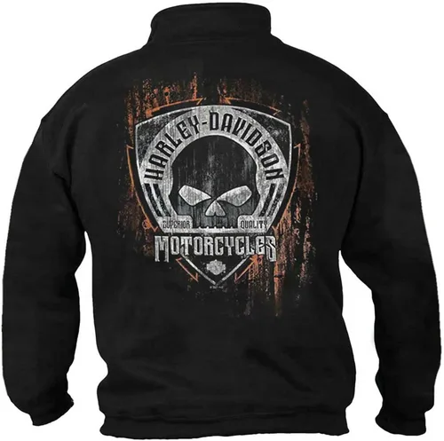 Vista 2 de Harley-Davidson - Sudadera con cremallera de 14 para hombre, color negro