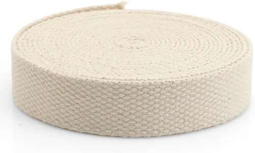 Vista 14 de CRAFTMEMORE Cinta de algodón natural para artes y manualidades, correa de tela para bolso, cinturón, bolsas de mano (1 pulgada, 5 yardas)
