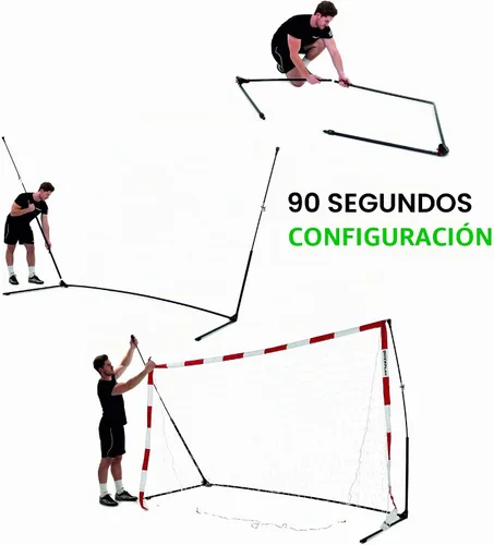 Vista 2 de QuickPlay Portería de balonmano portátil con base ponderada basada en la tecnología KICKSTER: configuración rápida
