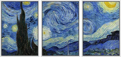Vista 20 de wall26 Lienzo enmarcado para pared, juego de arte con flores de almendra de Vincent Van Gogh, naturaleza, ilustraciones de área silvestre, bellas