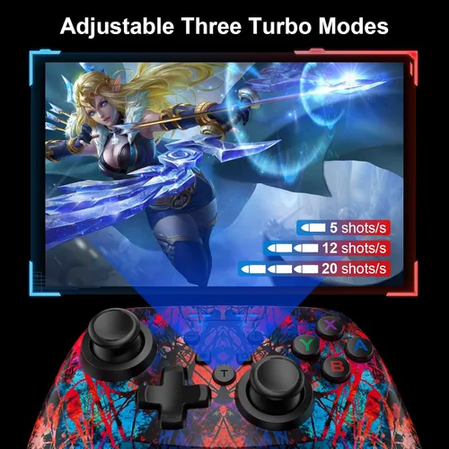 Vista 5 de Wireless Controller for Nintendo SwitchLiteSwitch OLED, Gaming Pro Controller Compatible PC with Wake-Up, Wireless Gamepad with 6-Axis Gyroscope