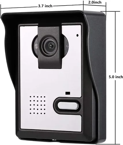 Vista 5 de Sistema de videoportero, monitor LCD transparente de 4.3 pulgadas, kit de timbre de video portero con cable, visión nocturna por infrarrojos, cámara
