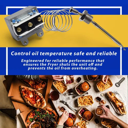 Vista 7 de Interruptor de termostato de límite alto 1177 para freidora 3/8 "Mpt Stuff Box, LCCM2003000 Hi Limit Safety Cut Out Termostato compatible