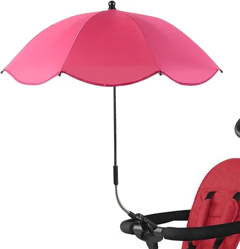 Vista 8 de ALASSE Cochecito paraguas para niños pequeños, cochecito de bebé con abrazadera ajustable, sombrilla para niños con protección UV, paraguas de 8